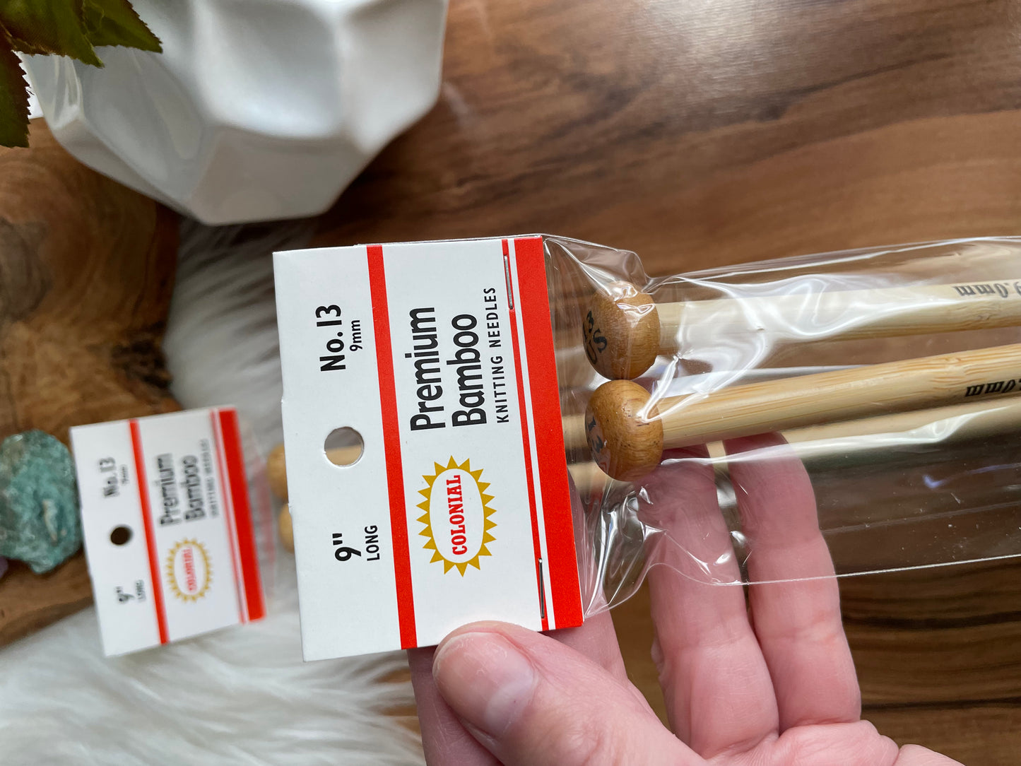 Bamboo straight knitting needles size 13US