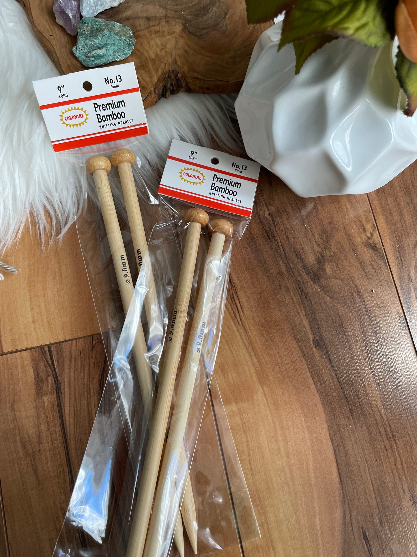 Bamboo straight knitting needles size 13US