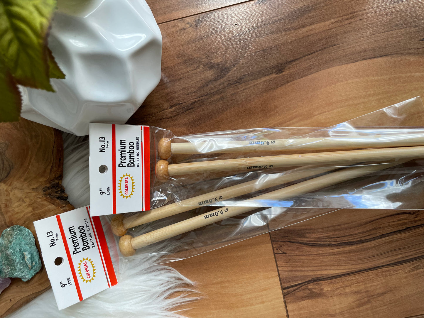 Bamboo straight knitting needles size 13US