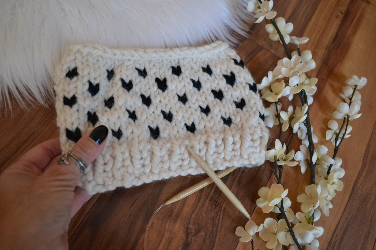 DIY Messy Bun Beanie, KNITTING PATTERNPonytail Beanie hat, Fair Isle Print Women's Warm Wool Ponytail Beanie Hat Cap Toque