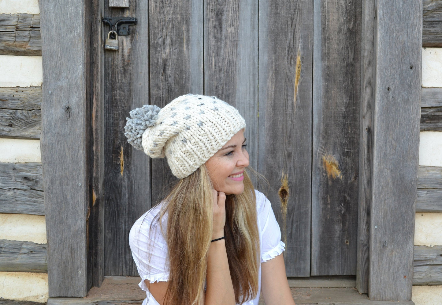 KNITTING PATTERN BUNDLE Fair Isle Beanie Hat Seed Stitch Snood Cowl Scarf Hand Knitted Women's Oversized Boho Style Set Snood Neck Warmer