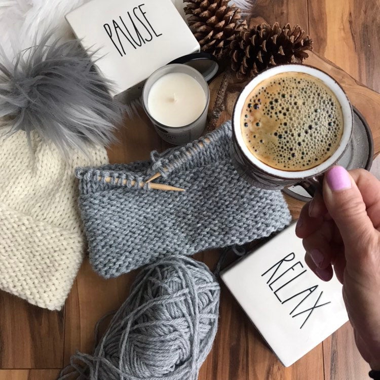 DIY KNITTING PATTERN The Reversed Double Brim Beanie Faux Fur Pom Pom Unisex Boho Timeless Wool Beanie Hat Cap Toque