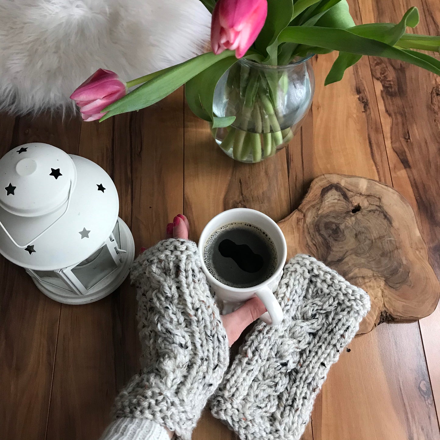 DIY Knitting Pattern Cabled Fingerless Gloves, Simple Fingerless Gloves, Fingerless Gloves DIY, Warm Gloves