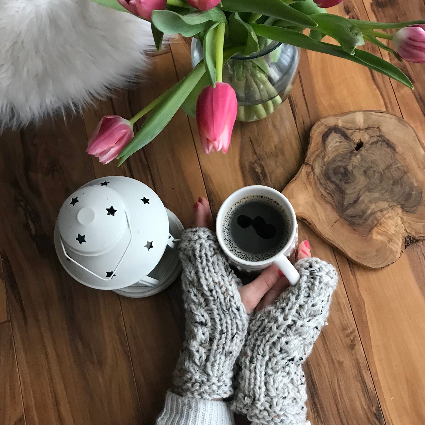 DIY Knitting Pattern Cabled Fingerless Gloves, Simple Fingerless Gloves, Fingerless Gloves DIY, Warm Gloves