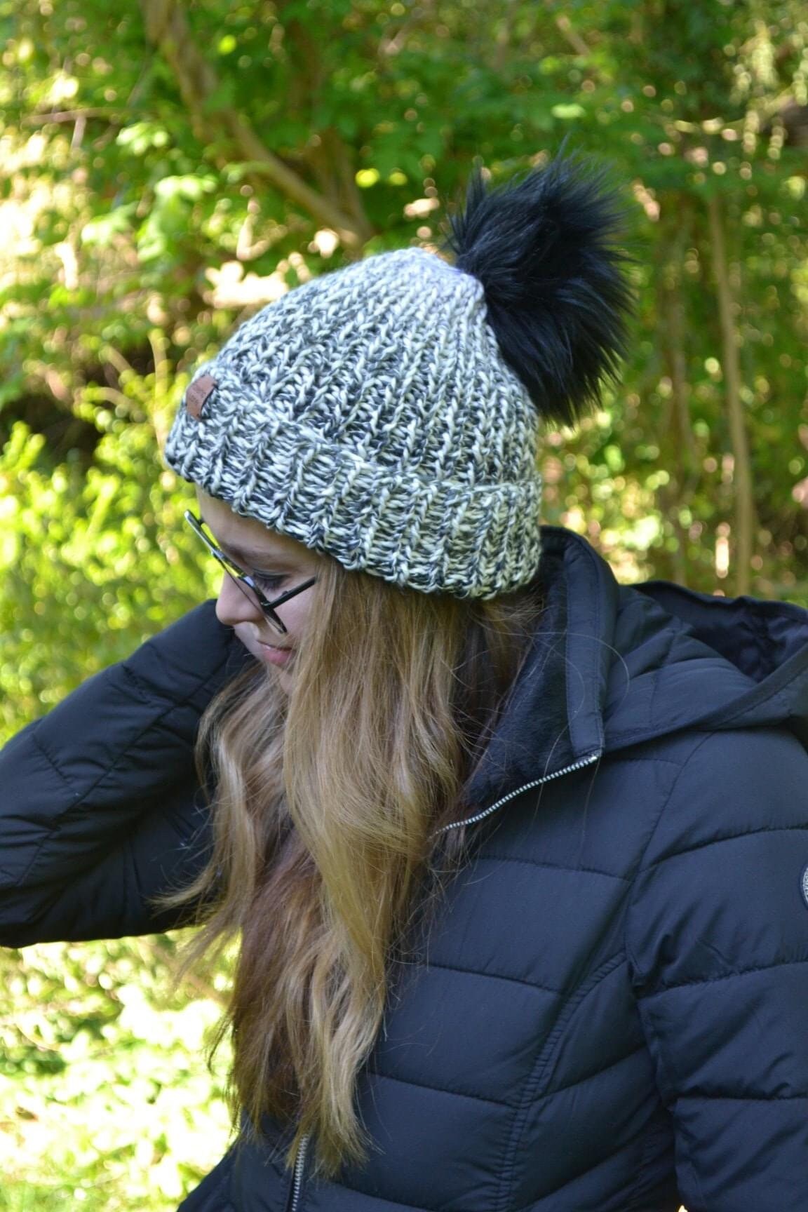 KNITTING PATTERN The Scorpio Moon Beanie Hat Cap Toque Unisex Boho Sleek Timeless Women's Men's Children's Gray Cap, Hat