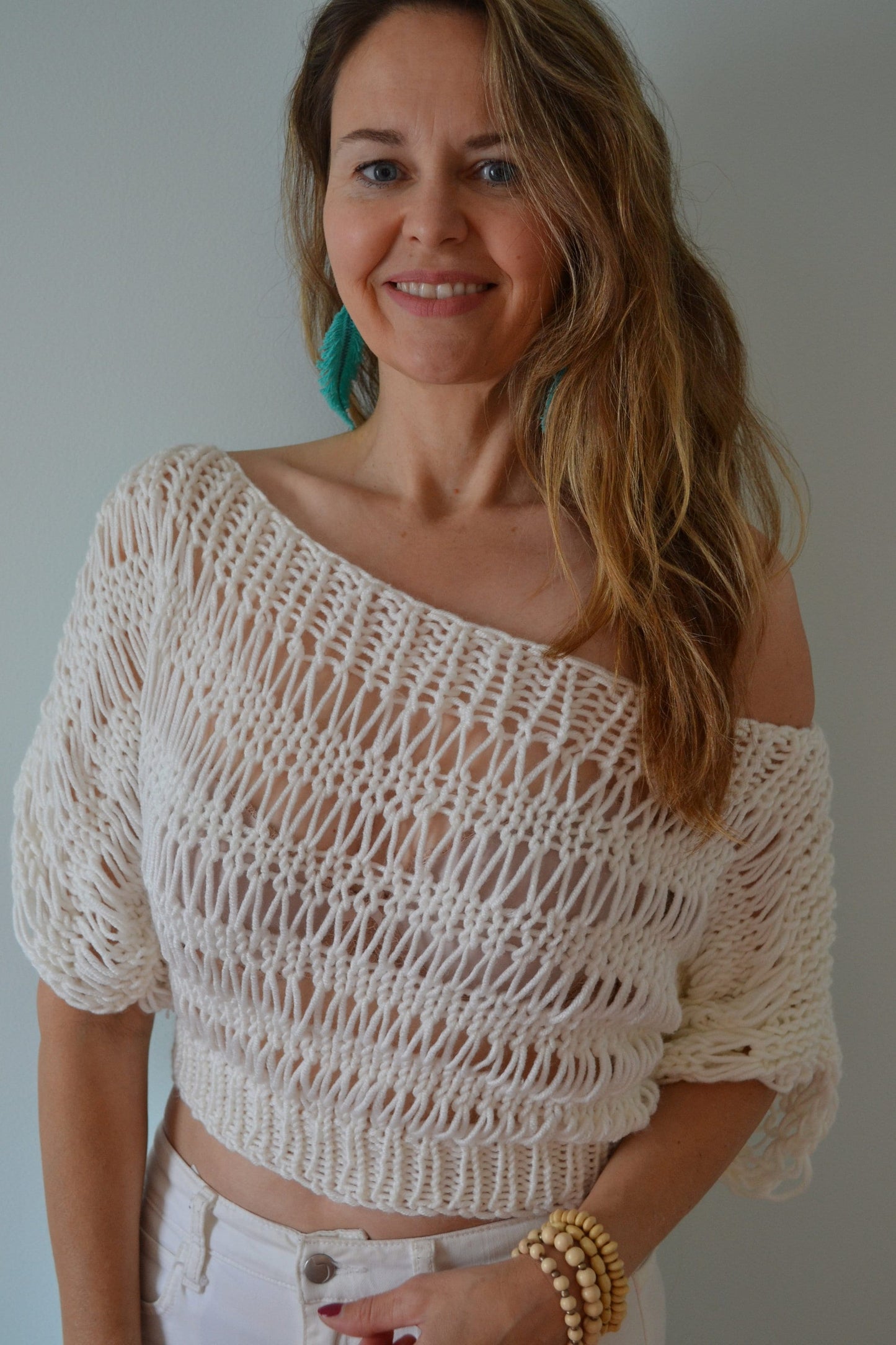 KNITTING PATTERN DIY Festival Summer Top, Women's Knit Top, Airy Knit Top, Summer Knit Top, Sexy Top, Easy Knit Top