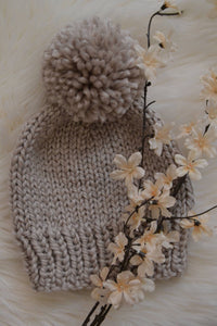 KNITTING PATTERN Beanie Hat, Knit Hat DIY, Simple Beanie Hat knitting pattern The Ultimate Pom Pom Beanie Hat Cap Toque Women's Beginner