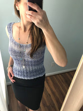 Load image into Gallery viewer, KNITTING PATTERN DIY The Bluebell Seamless Cotton Top Women&#39;s Knit Top,  Sleeveless Top, Summer Knit Top, Cotton Top, Easy Knit Tie Top