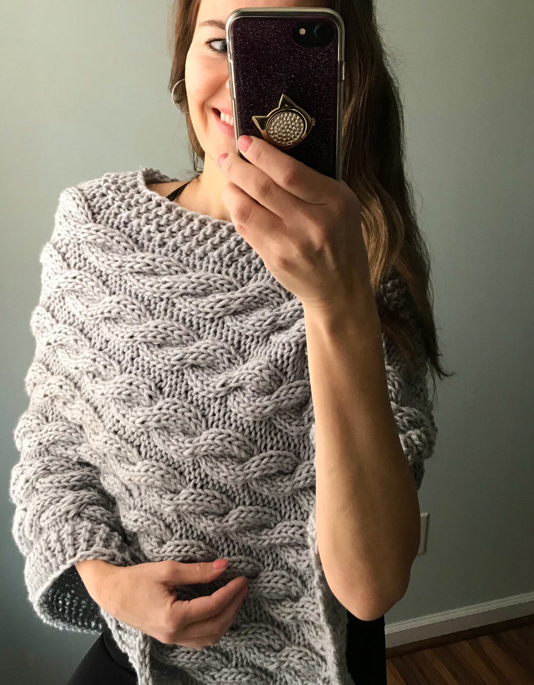 KNITTING PATTERN DIY The River Flow Cabled Capelet Wrap, Knitting Pattern Poncho, Women's Knit Wrap Top, Cable  Knit Capelet Top