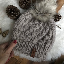 Load image into Gallery viewer, KNITTING PATTERN DIY The Bubble Stitch Women&#39;s Beanie, Pom Beanie Hat, Bubble stitch  Cap, Toque Bobble Hat Winter Hat, Beanie Hat