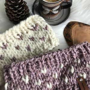Ear Warmer Knitting Pattern, Women's Headband, Ear Warmer KNITTING PATTERN, Heart Print Headband knitting pattern, Knit Headband pattern