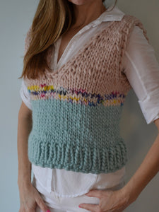 Knitting Pattern Sleeveless Top, Super Chunky Women's Pullover, Pullover Top, Sleeveless Vest, Chunky Vest, Women's Super chunky Vest