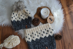KNITTING PATTERN BUNDLE Ashtanga Beanie Hat + Cowl Scarf Set Snood Hand Knitted Women's Oversized Boho Style Neck Warmer