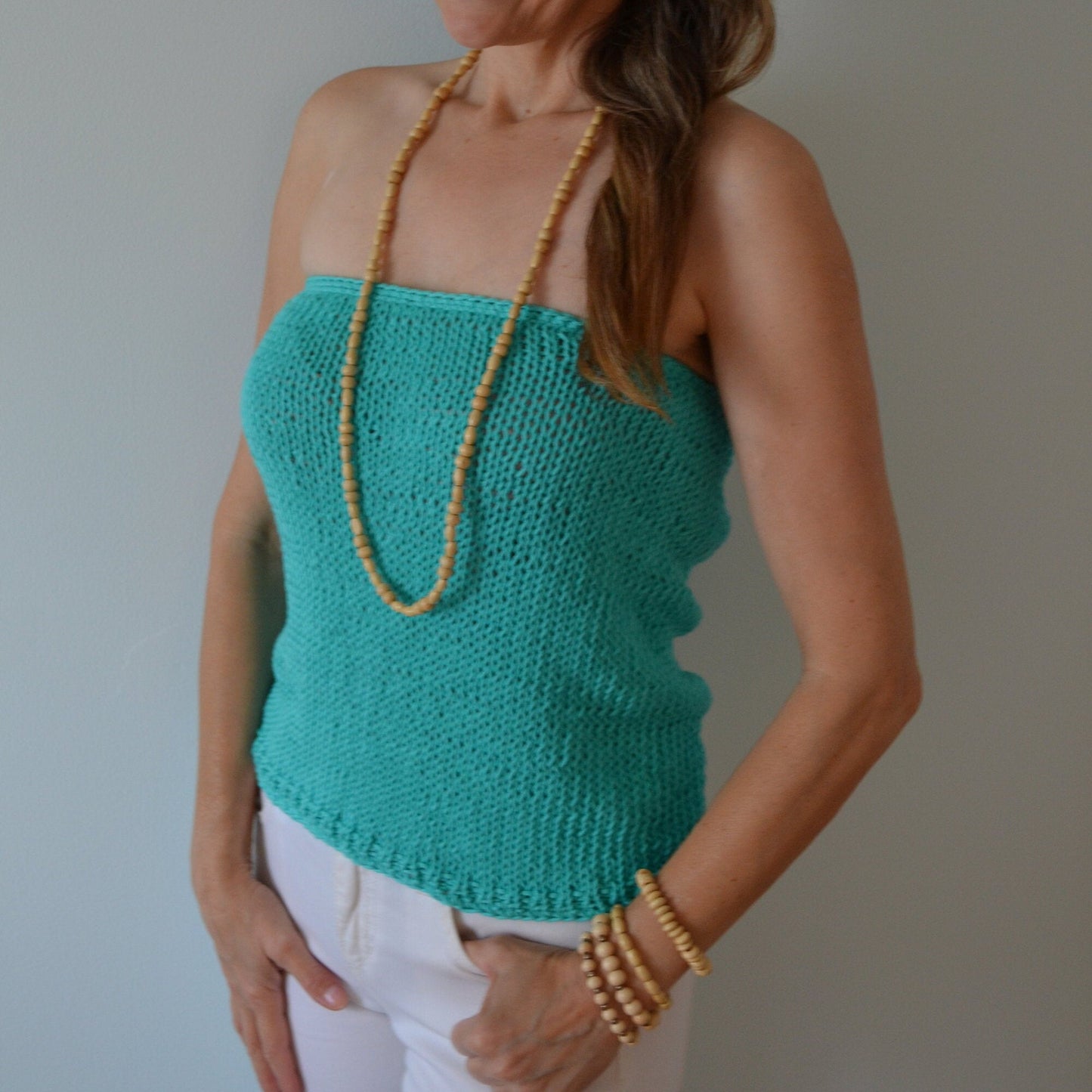 KNITTING PATTERN DIY Cotton Tube Top, Women's Knit Top, Tank Top, Summer Knit Top, Cotton Top, Easy Knit Top, knit summer top, Simple top