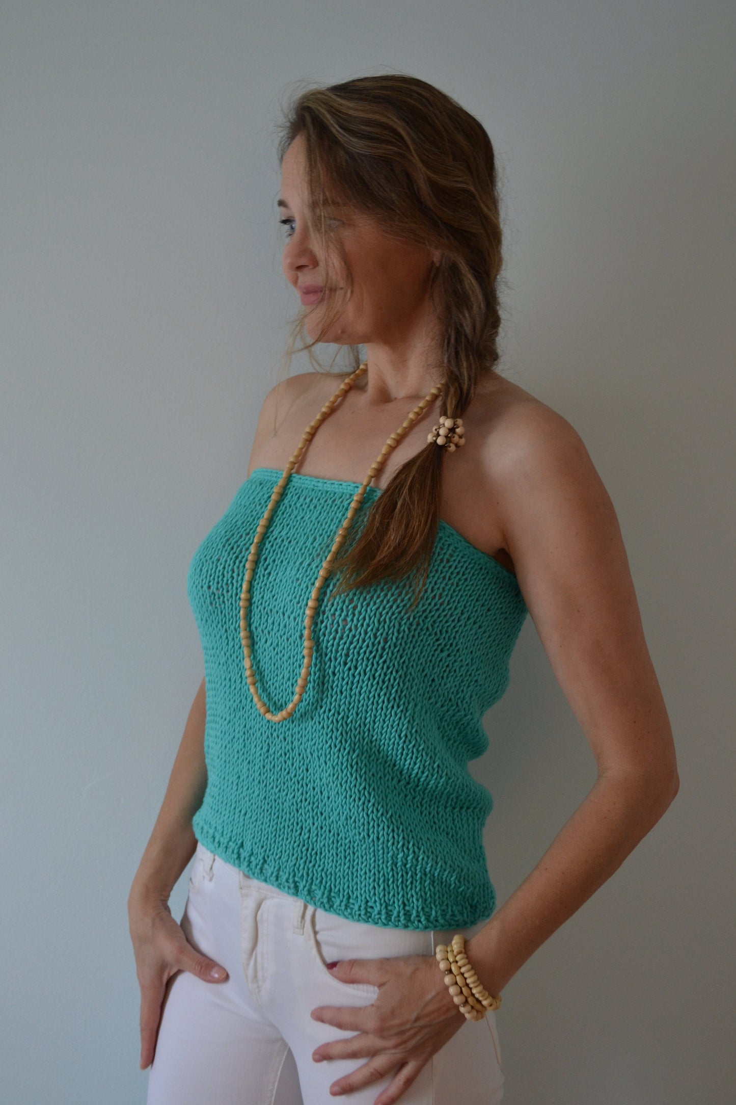 KNITTING PATTERN DIY Cotton Tube Top, Women's Knit Top, Tank Top, Summer Knit Top, Cotton Top, Easy Knit Top, knit summer top, Simple top