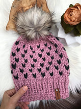 Load image into Gallery viewer, Luxury knit hat pattern, luxurious knit beanie pattern, Alpaca knit hat pattern, Alpaca beanie hat, Rosebud knit hat, women’s luxury hat