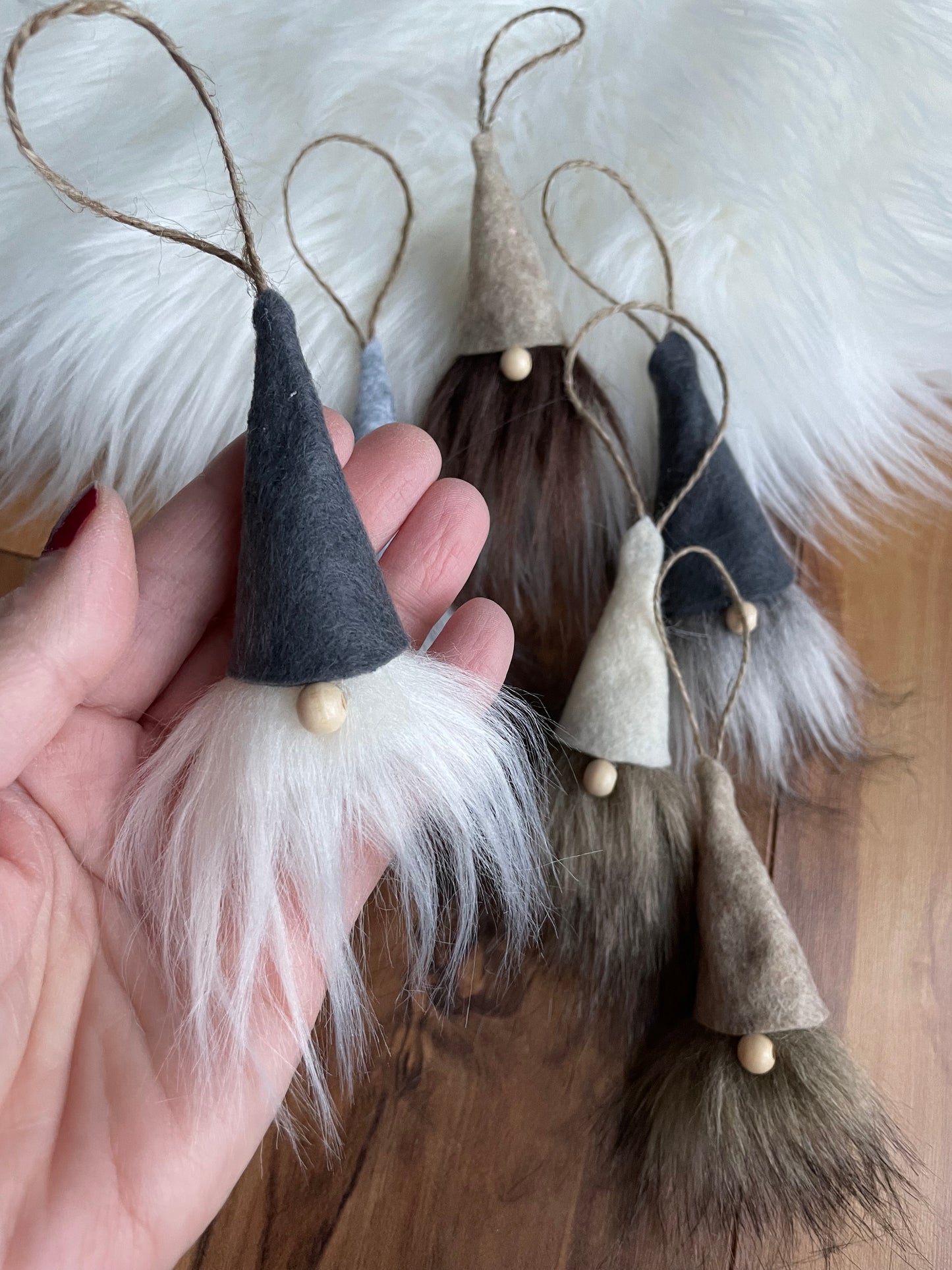 Gnome minis, Gnome miniature ornaments, Hanging lucky Gnome decoration